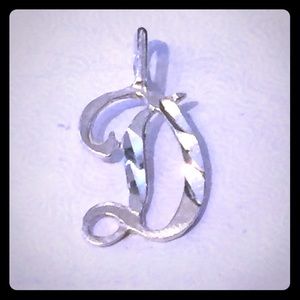 SOLD   Sterling Silver D Initial charm pendant